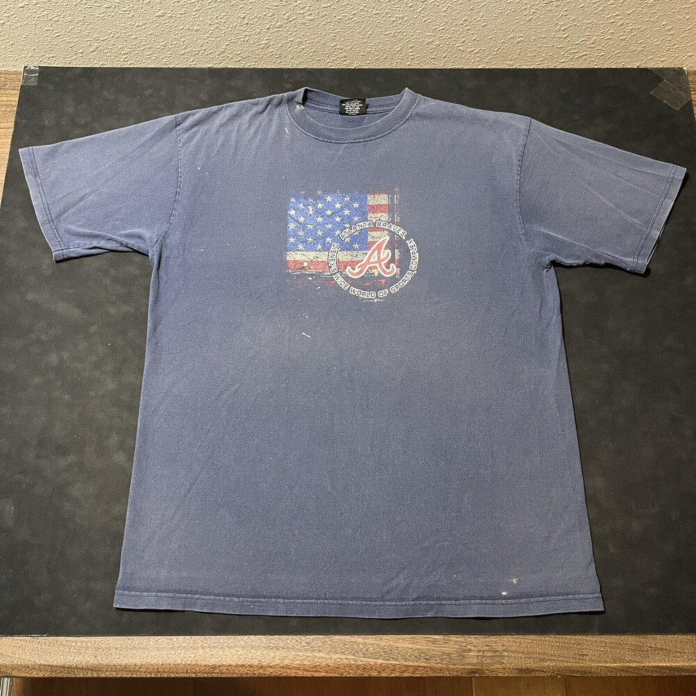 Vintage Disney Atlanta Braves Shirt Wide World of Sports MLB Distressed Fade 90s